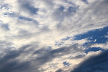 Skyscape. Cumulus clouds in close-up.
