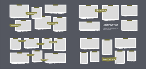 Pictures or photos frame collage. comics page grid layout abstract photo frames and digital photo wall template
