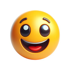 3d happy emoji icon. Realistic 3d high quality isolated render	