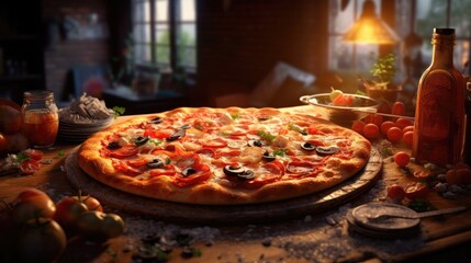 pizza with salami