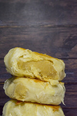 Bakpia, Bakpia Pathok is a typical Yogyakarta food. its classic bakpia with  mung bean filled, which is wrapped in flour, then baked.