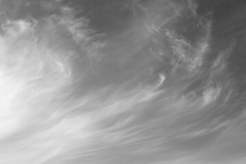 Black and white landscape. Mesmerizing contrasting clouds.