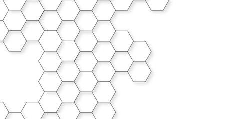 Obraz na płótnie Canvas Abstract background with hexagons honeycomb technology texture. Hexagonal shape structure light seamless geometric background. Surface polygon pattern with digital hexagon and futuristic business.