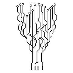 Circuit board tree vector background
