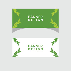 banner design with natural green leaf style