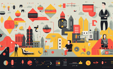 Naklejka premium Pattern representing startup technology modern.