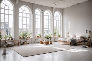 Bright Expanse: Hall of Dreams. Spacious Hall with Large Windows.