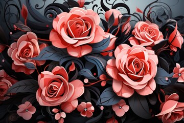 red roses  background