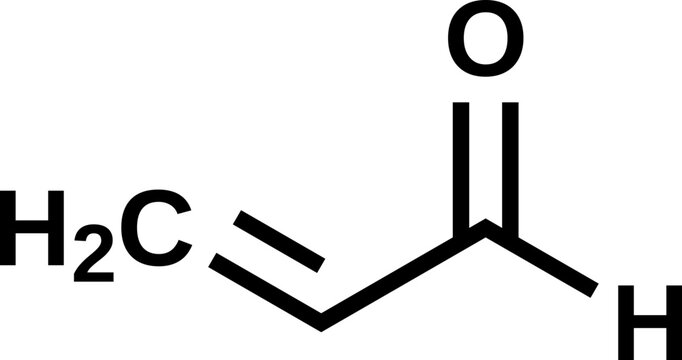 Acrolein structural formula, vector illustration