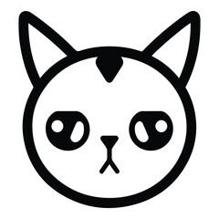 Cat Face Flat Icon Isolated On White Background