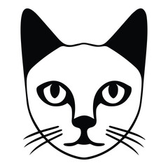 Siamese Cat Flat Icon Isolated On White Background