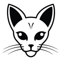 Siamese Cat Flat Icon Isolated On White Background