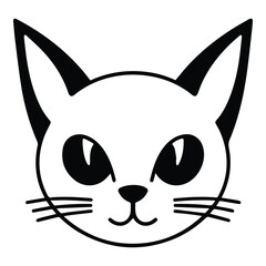 Siamese Cat Flat Icon Isolated On White Background