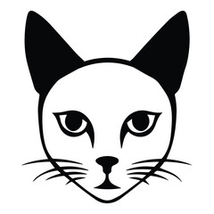 Siamese Cat Flat Icon Isolated On White Background