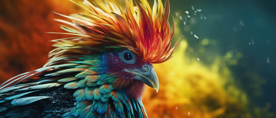 Fototapeta premium Mystical Creature: A Colorful Stunning Mythical Animal, Ideal for Screensavers and Desktop Backgrounds