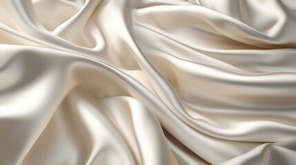 Silk Satin Texture. Wavy Soft Folds On Shiny Fabric, Background Image, Background For Banner, HD
