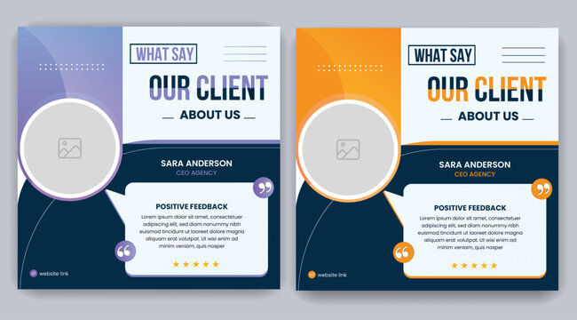 Client Testimonials Or Customer Feedback Social Media And Instagram Post Template