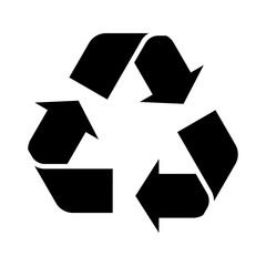Black recycling symbol design. Vector elements for information, sign, education, trash, advertising