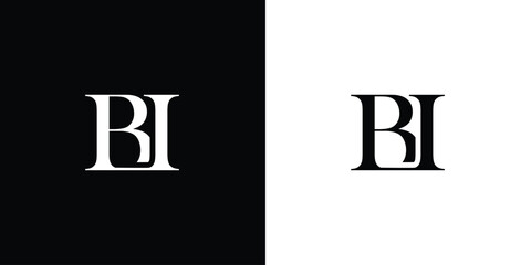 Abstract Logo combinations Letter B and I