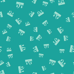 Green Human hair follicle icon isolated seamless pattern on green background. Hair care treatment. Vector