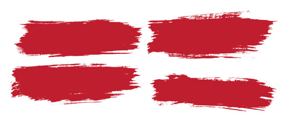 Pastel grunge texture ink effect red color vector brush stroke collection