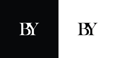 Abstract Alphabet letters Initials Monogram logo BY