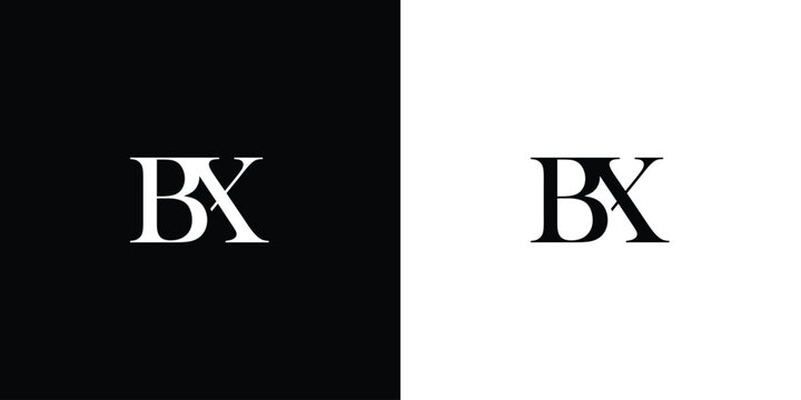 Abstract initial letter BX logo design template