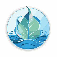 Illustration of logo of water and a leaf