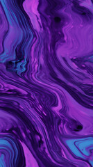 Abstract Marble texture with neon purple, magenta and cyan colors. Twisted cyberpunk texture
