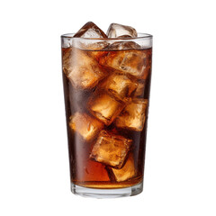 A glass of cola drink isolated on transparent background. - obrazy, fototapety, plakaty