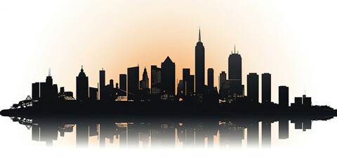 Obraz premium Cityscape city skyline skyscrapers horizon cooperate business illustration office buildings, generated ai