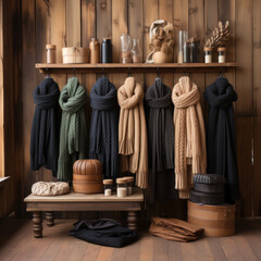 Fototapeta na wymiar A visual of cozy winter apparel with chunky knit 
