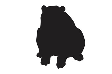 Pose of Bear Silhouette with Transparent Background