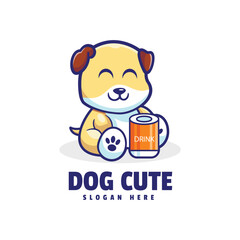 Cute dog - mascot, illustration & character logo 