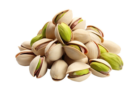 heap of pistachios nuts, isolated