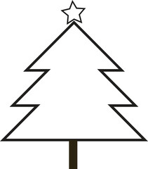 Christmas tree liner drawing on a white background