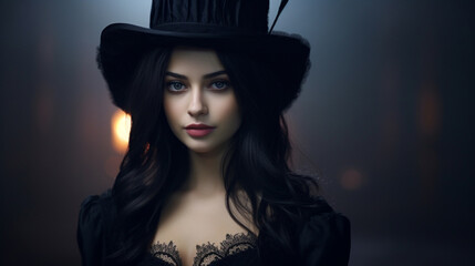 Fototapeta na wymiar Portrait of a girl dressed in Gothic style