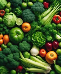 variety of green vegetables and fruits