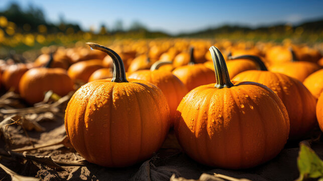 Pumpkin Patch Natural Colors, Background Image, Background For Banner, HD