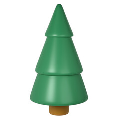 Fototapeta premium 3d illustration of Christmas tree. Holiday element isolated Render Abstract Evergreen Tree Fir. Happy New Year Decoration Holiday. New Year and Xmas Celebration