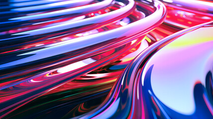 Bright abstract composition with lines and glass ribbons