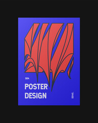 Abstract Posters Design. Vertical A4 format. Cartoon style. Flat design. Colorful form composition