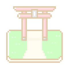 ピクセルアートな鳥居⭐︎PNG