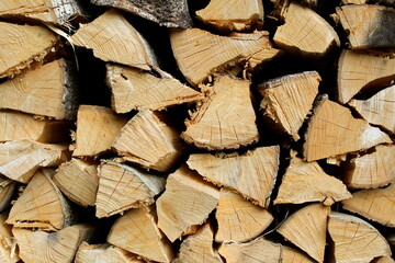 Abstract texture from stacked wooden logs.	