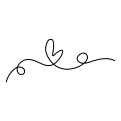 Heart Continuous line art drawing