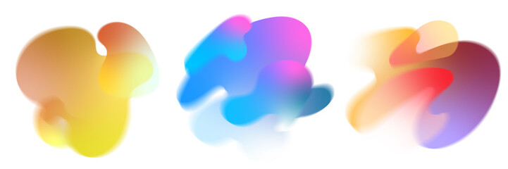 Set of abstract modern graphic elements. Dynamic colored shapes and lines. Gradient abstract banners with flowing liquid shapes Template for logo, flyer or presentation design.