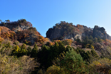 Fototapeta na wymiar Climbing Mount Iwabitsu, Gunma, Japan
