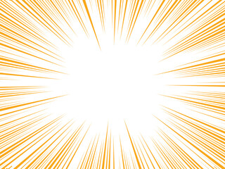 Sun Rays or Explosion Boom for Comic Books Radial Background Vector. Speed rays. Action, speed lines, stripes for comic book frame. Dynamic, speed stripes abstract frame. Comic book yellow background.