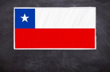 Hand drawn flag of Chile on a black chalkboard