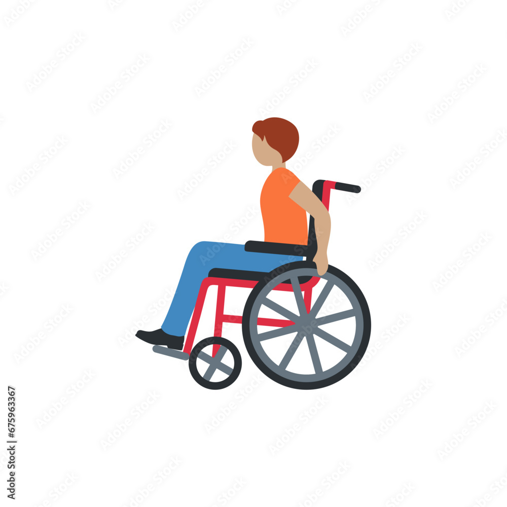 Wall mural person in manual wheelchair medium-skin